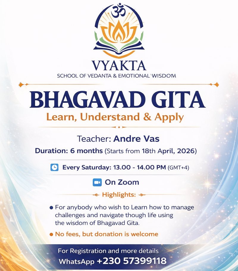 bhagavad gita 6 month online course